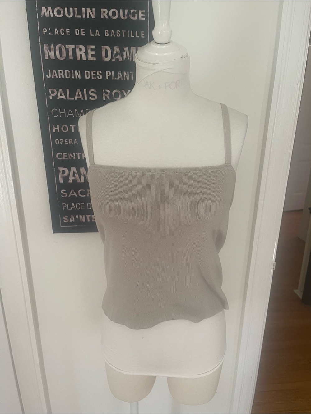 OAK+FORT Square-Neck Ribbed Cami Top